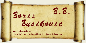 Boris Bušiković vizit kartica